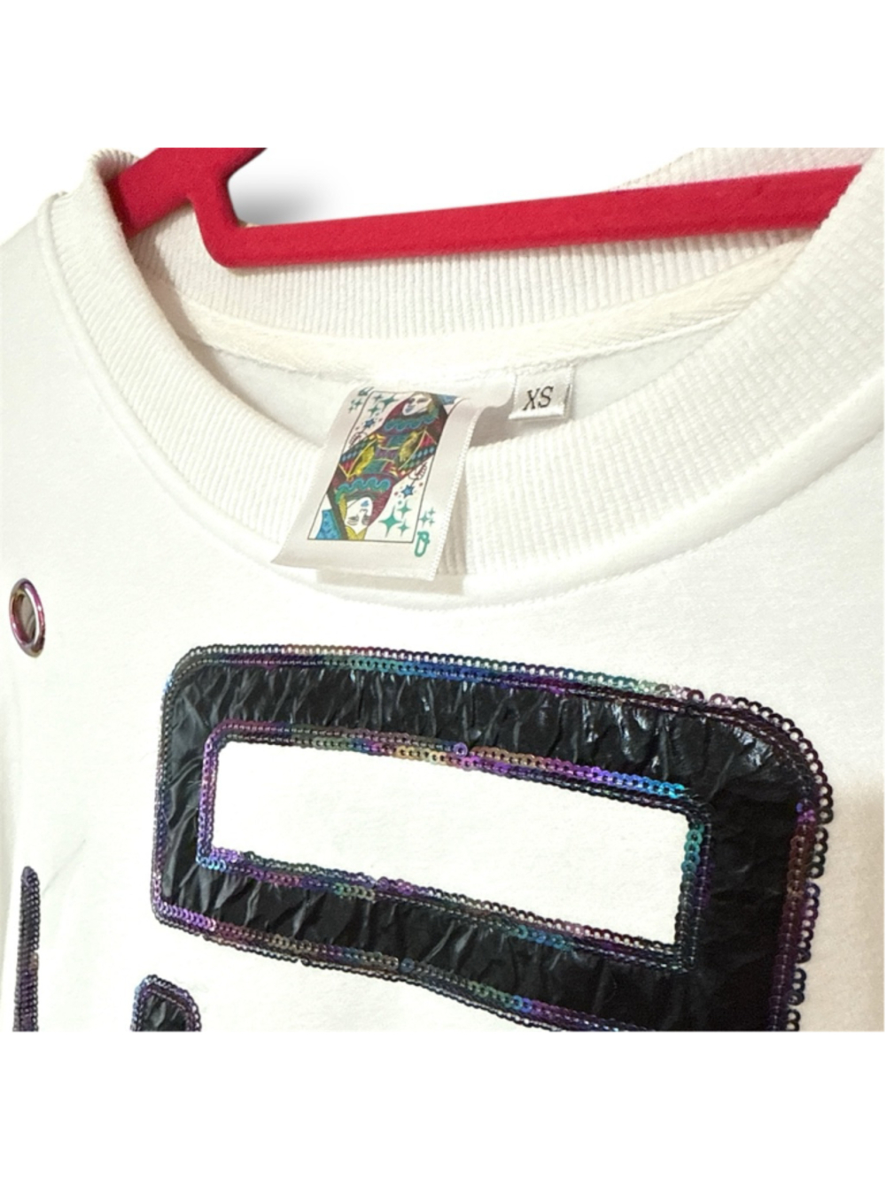 Queen of Sparkles Sweatshirt Dress XS White Just Married - Picture 2 of 4